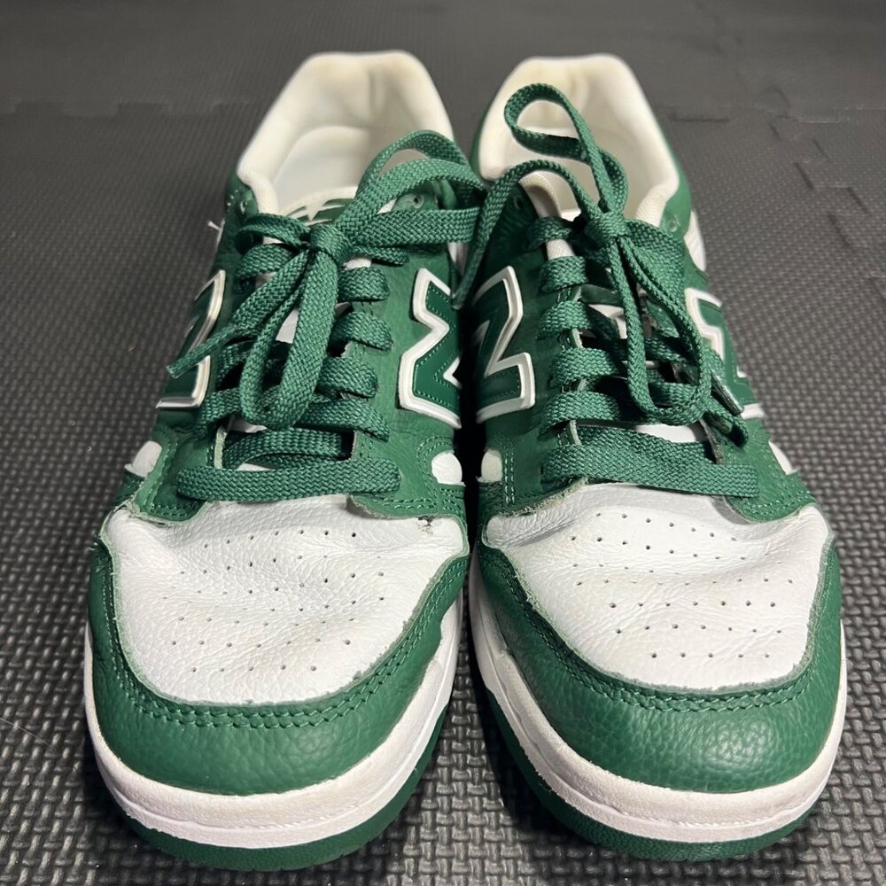 New Balance BB480 Low-Top Sneakers Green & White Size 7 US Mens Basketball Shoes